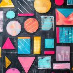 Tablica wyświetla żywe kształty i wzory geometryczne, tworząc wciągające doświadczenie wizualne w środowisku edukacyjnym Generatywna sztuczna inteligencja