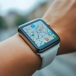 Smartwatch z systemem GPS wyświetlający wskazówki nawigacyjne dla inteligentnego życia