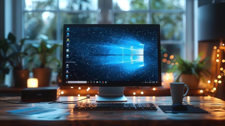 Komputer stacjonarny z interfejsem Windows