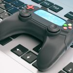 Kontroler konsoli gier wideo na komputerowej ilustracji 3d