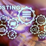 Technologia hostowania stron internetowych Internet i koncepcja sieci Na tle pomieszczenia serwerowego Ekran wirusowy
